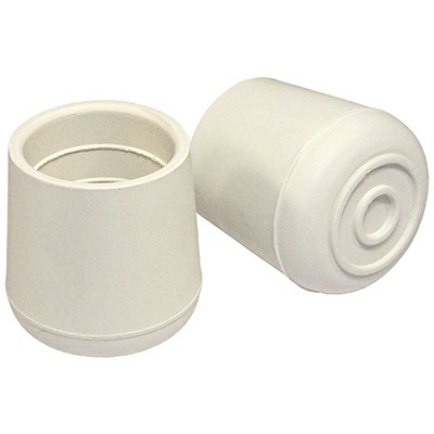 Furniture Leg Tip, Off White Rubber, 1.5-In., 2-Pk. – F32096TV