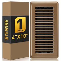 Floor Register 4×10, Brown Vent Cover 1 Pack, Heavy Duty Steel Walkable Floor…