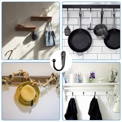 Zbdpovt 15 Pcs Black Coat Hooks – Wall Hooks For Closet Hanging Multi-Room Use