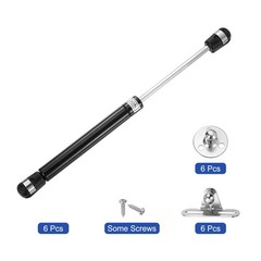 10-Inch 80N/18lb Gas Shock Absorber for Lifting, Black, 6-Pack