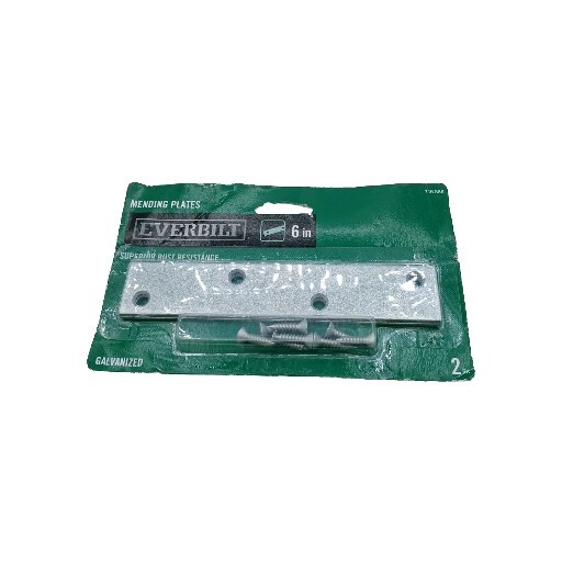 EVERBILT 6 INCH GALVANIZED MENDING PLATES WITH SCREWS – 2 Pack 716 886
