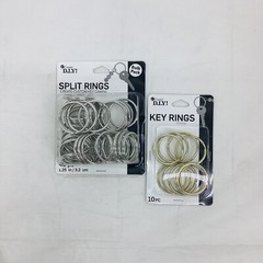 Steel Split Key Rings 1.25 in/3.2 cm 50 pcs Silver/ Gold New