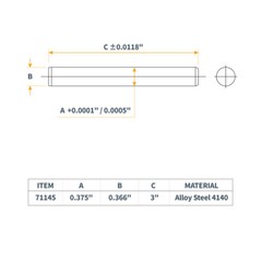 POWERTEC 71145 Hardened Steel Dowel Pins 3/8-Inch for Accurate Alignment, 4 PK