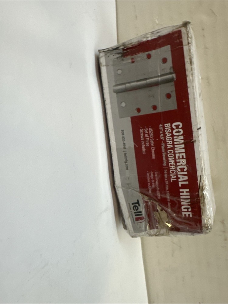 3-Pk., 4.5 x 4.5-In. Stainless Steel Plain Bearing Door Hinges -HG100002