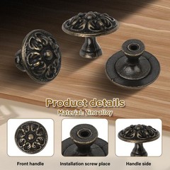 OctinPris 4X Euro Style Antique Brass Kitchen Cabinet Knobs 4pack, Bronze