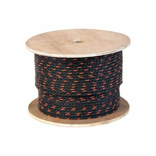 CWC POLYPROPYLENE CALIFORNIA TRUCK ROPE – 5/8″ X 600′ BLACK & ORANGE