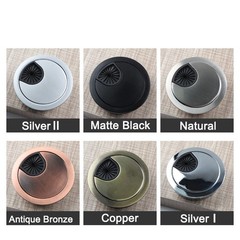 PC Desk Metal Grommet Table Cable Tidy Wire Hole Cover Chrome Brush35mm-80mm