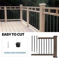 51 Pack 26″ Deck Balusters, Aluminum Balusters for Square-26″, Black