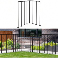 Deck Railing Kit – Metal Guard Rail With Right-Angle Connectors, Black