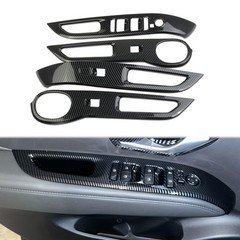 Carbon Fiber 4-Door Window Lift Trim Switch Panel Cover Trim for Hyundai Sant…