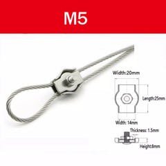M2-M10 Stainless Steel Wire Rope Grip Simplex/Duplex Cable Clamp Fastening Clips