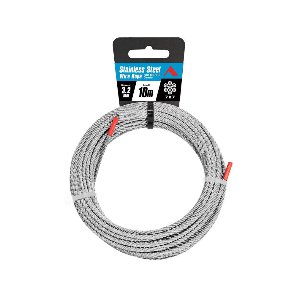 Pinnacle 3.2mm x 10m Marine Grade Stainless Steel Wire Rope