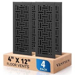 Electroplated Floor Register,4″ x 12″ 4 Pack,Walkable Metal Vent Covers for W…