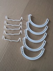 Lot of (5) Berger 5″ stamped half round gutter supports w clips, screws & nuts