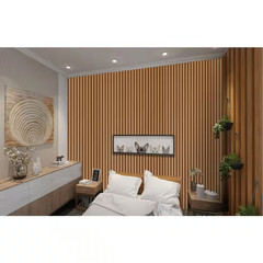 94 In. X 6 in X 0.5 In. Solid Wood Wall 7 Grid Cladding Siding Board in Original