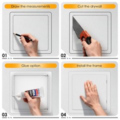 Suteck 14×14 inch Plumbing Access Panel Reinforced Plastic Wall Door White