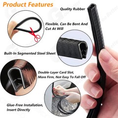 6-26mm Car Door Boot Edge Protector Strip Trim U Shape Guard Seal Rubber 7 Color