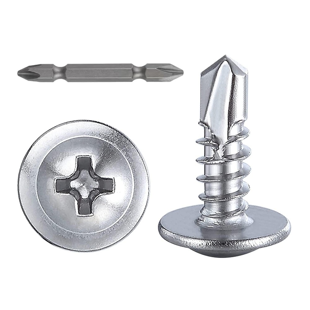 Wensilon（300pcs）#8×1/2”for Sheet Metal Self-Tapping Screws #8X1/2″, Silver