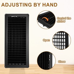 4 Pieces for 6×14 Inch Black Walkable Floor Ventilation Grilles