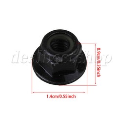 280 x Black Industrial M6 Flange Nylon Insert Lock Nuts 0.55×0.35inch