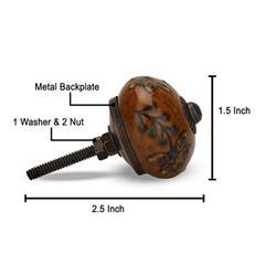 FURNISHFUL FINESSE Dresser Knobs for Cabinets and Pack of 6, Dark Brown
