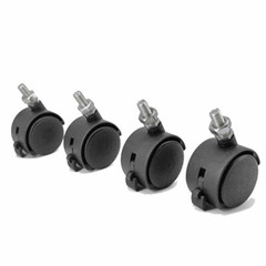 4 X Adjustable Tube Inserts End Caps Furniture Casters Wheels Castor Trolley