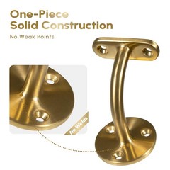 Heavy Duty Gold Handrail Brackets for Indoor Stairs, 304 Stainless Steel Stair R