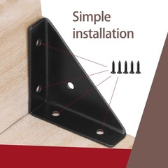 4 Pcs Trapeziform Angle Brackets, Shelf Brackets Heavy Duty Triangular Bracke…