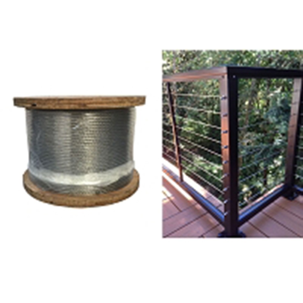 Grade 316 STAINLESS STEEL 3/16″ 7×19 Cable Rail Railing Wire Rope 500 Ft 316SS