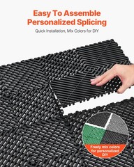 Interlocking Drainage Mat, 12” x 12” Modular Interlocking Cushion, 40 Pcs Splici