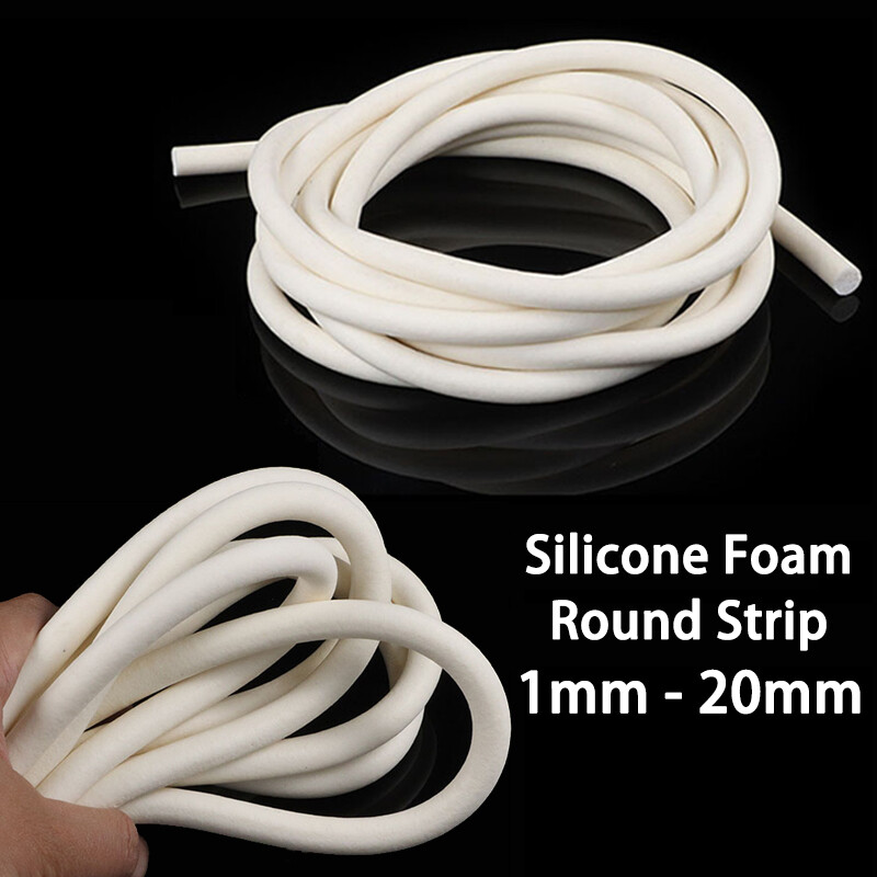 Silicone Rubber Cord O Ring Cord White Seal Foamed Sponge Round Dia Ø1mm – 20mm