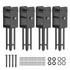 4 Pack 4″x4″ Heavy Duty U-Shape Wet Concrete Fence Post Holder,Thickness 0.12…
