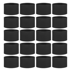 20Pcs Silicone Rubber Bands Non-slip 3.39 Inch for Art, Black