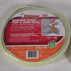 Garage Door Top & Side Weatherseal, 1-3/4″ W x 30′ L -SG30W White