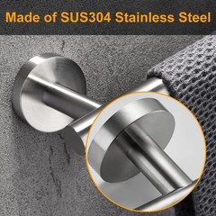 Nolimas Brushed Nickel 16-inch SUS304 Stainless Steel Bath Towel Bar Wall Mount