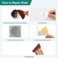 25 Pcs Drywall Repair Kit – 4/6/8/10 Inch Wall Patch Repair Kit for Large Hol…