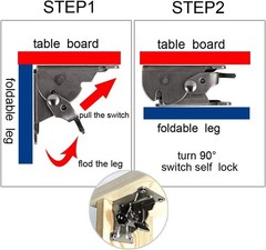 Foldable Bracket, Self-Lock Hinge Hardware with Screws Lock Extension Support