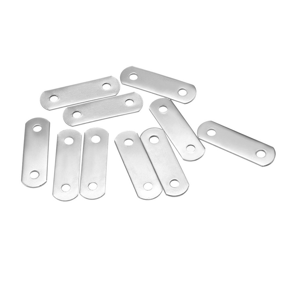 Repair Plate 34mmx10mm Flat Fixing Mending Brace Bracket Connector 10pcs