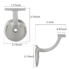 6 PCS Hand Rail Bracket Heavy Duty Hardware Stairway Support Satin Nickel