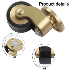 4pcs 360 Degree Brass Casters Furniture Silent Bearing Wheels