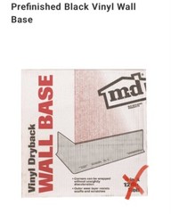 M-D Building Products 75887 2-1/2-Inch Dry Back Vinyl Wall Base, Black Appx 60’