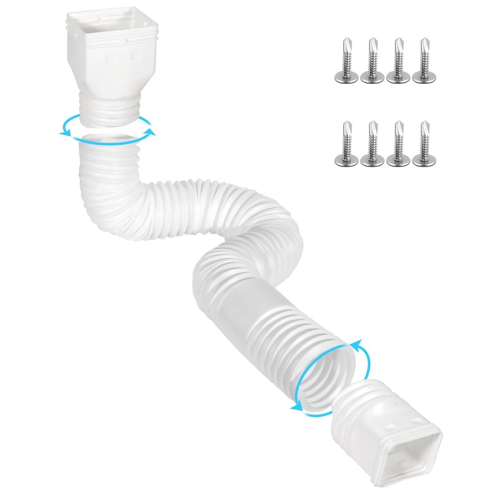 1 Pack Flexible Gutter Downspout Extensions Extendable from 21″ to 67″, Downs…