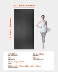 Dance Floor, 6.6′ x 3′ Portable Yoga Mat with Organizer Bag, 1.5 mm Thick Workou