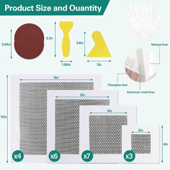 25 Pcs Drywall Repair Kit – 4/6/8/10 Inch Wall Patch Repair Kit for Large Hol…