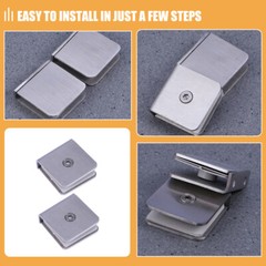 2PCS Glass Clips Glass Shelf Clamps Glass Fixing Support Clips for Displaying