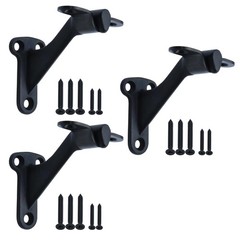 3 PCS 3 Inch 304 Stainless Steel Matte Black Handrail Stair Bracket Support