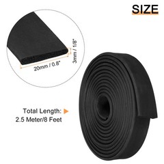 EPDM Rubber Foam Sheet Strip Neoprene Sheets Rolls 1/8″ T x 0.8″ W x 8′ L