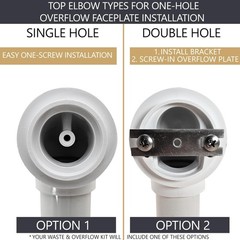 Westbrass Tip-Toe Sch. 40 PVC Bath Waste with One-Hole Elbow, Satin Nickel, D…
