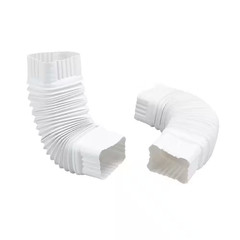 Flex-Elbow 3 In. X 4 In. White Vinyl Downspout Elbow