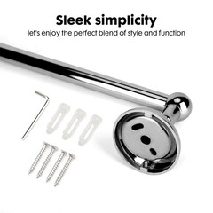 Ntipox 24″ Polished Chrome Bathroom Towel Bar Wall Mounted Rack